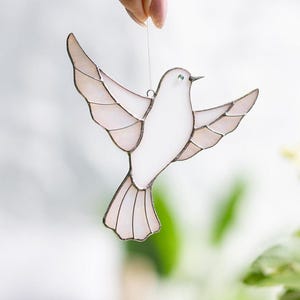 Stained Glass Dove Suncatcher Window Hanging Peace Bird Decor Home Decor Mother's Day Gift
